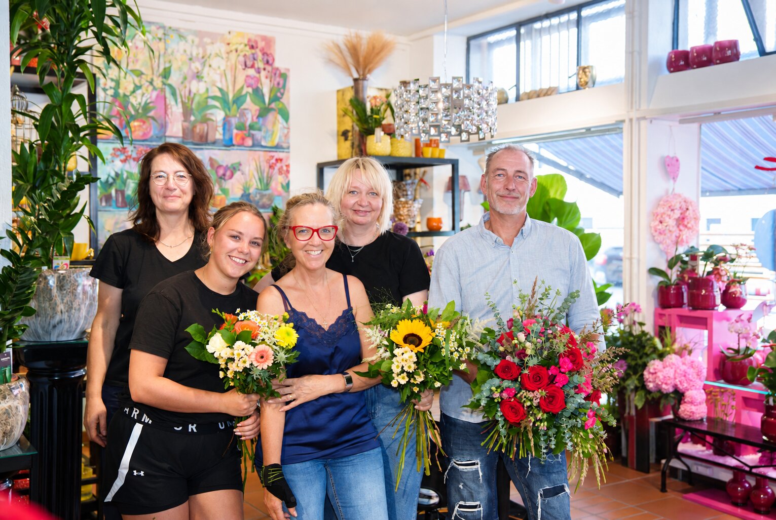 Das Team von Blumen ERIC im Laden im Gellert, Basel
